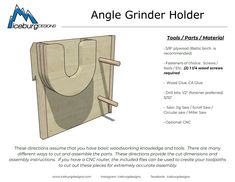 an article describing how to use the angle grinder holder for woodworking and other projects