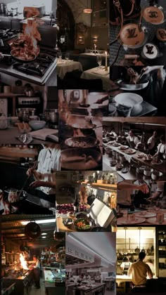 many different pictures of people cooking in the kitchen and on the stove top ovens