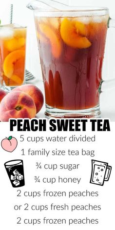 peach sweet tea recipe with instructions to make it