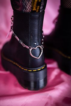 Chains are sold as a pair Choose between a shorter chain for the back of the shoe or a longer chain for the sides  Add some sass to your shoe game with our Chunky Heart Shoe Chains!  This unique accessory features a chunky heart design that will make your shoes stand out in a crowd. Perfect for adding an edgy touch to any outfit. (Shoes not included) Shoe Chains, Heart Shoes, Shoes Stand, Shoe Clips, Long Chain, Shoe Game, Accessories Unique, Heart Design, Favorite Jewelry