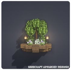 Minecraft Flower Pot Ideas, Minecraft Armor Stand Display Ideas, Minecraft Custom Plants, Tree Design Minecraft, Flower Stand Minecraft, Minecraft Small Tree, Minecraft Flower Stand, Minecraft Garden Decorations, Minecraft Bedrock Builds