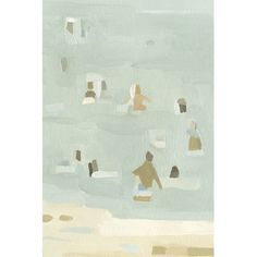 an abstract painting of people on the beach