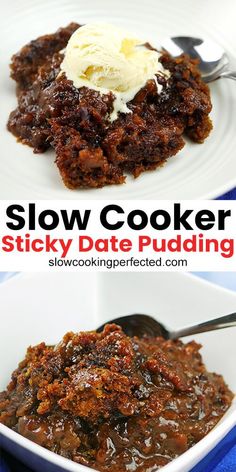 this slow cooker sticky date pudding is delicious and easy to make it's the perfect dessert