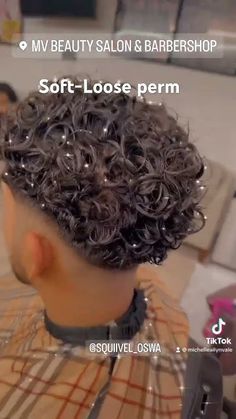 Loose-Soft Men Perm #hair #perm #menshaircut #malehaircut #hairstyles #barber #losecurls Men’s Perm With Fade, Permed Hairstyles Men, Loose Perm Boys, Boy Perms Curly Hair, Soft Perm, Boy Permed Hair