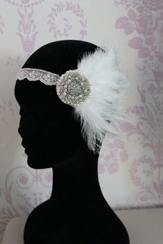 1920s Glamour, Great Gatsby Fashion, Flapper Headband, Feather Headpiece