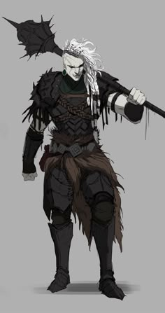 Super Villain Character Design Male, Drow Barbarian, Barbarian Character Design, Dnd Inspiration, D D Character Ideas