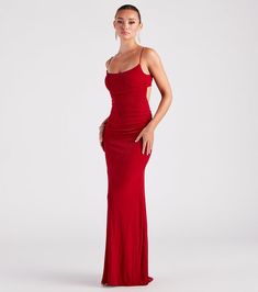 Mckayla Formal Scoop Neck Dress | Windsor Red Winter Ball Dresses, Christmas Banquet Dresses, Winter Ball Dresses, Prom 23, Prom Inspo, Tulle Midi Dress, Rose Print Dress, Banquet Dresses, Long Red Dress