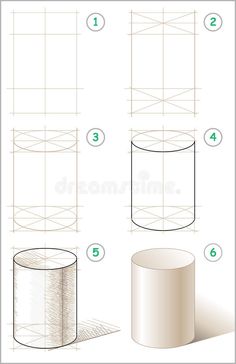 step by step instructions to draw a cylinder for your project stock photo image and royalty