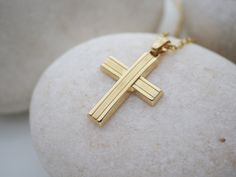 Measures and features -Material :Solid gold 14k -Size :3,3cm Χ 2,0cm -Weight of cross:3gr -Weight of chain: 1,7 gr(50cm) All solid gold 14K will be shipped free with DHL express and delivery within 3-5 days This beautiful solid gold cross it is a great gift for boys, men or for a baptism necklace. You can wear it every day without worrying about tarnish from water. Purchased item: Also, you may like: https://www.etsy.com/listing/640941091/karma-coin-necklace-gold-coin-necklace ♥ All items will c Gold Jewelry Cross, 14k Gold Cross Necklace For Baptism, Yellow Gold Cross Necklaces For Baptism, Mens Solid Gold Cross Necklace, Yellow Gold Baptism Cross Pendant Jewelry, Gold Cross Necklace Mens Jewelry1000.com, Star Wars Jewelry, Cross Jewelry Necklace, Godparent Gifts