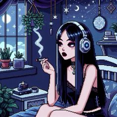 Pixel Art Girl Created by Ai🖤✨  Please note that Ai isn’t real art and this is all for fun. Nothing will ever compare or be as good as real art💕  #gothgirl #pixelart #pfp #profilepics #baddie Girly Pop Pfp, Pixel Profile Picture, Tv Girl Art, Pfp Cyberpunk, Pixel Couple, Tik Tok Pfp Ideas, Single Life Aesthetic, Goth Pixel Art, Pixel Art Pfp