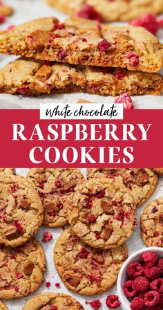 raspberry cookies with text overlay