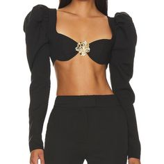 Worn Once Just To Photoshoot Luxury Black Evening Tops, Fitted Glamorous Black Top, Glamorous Fitted Black Top, Glamorous Black Cropped Top, Bra Top, Bra Tops, Black Color, Womens Tops, Bra