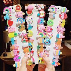 Cartoon Ice Cream, Cartoon Hair, Fake Nails With Glue, Cartoon Flowers, Unicorn Hair, Kids Hair Accessories, Fashion Hair Accessories, Rainbow Hair