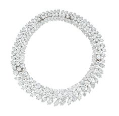 Designed as a line of round diamonds, bordered by alternating pear- and marquise-shaped diamonds.Length 15¾ inches, detachable into sections of 6¾, 3½, 3½ and 1¾ inchesMaker's marks for François TavernierPlatinum Harry Winston Diamond Necklace, Ruby And Diamond Necklace, Bridal Diamond Necklace, Emerald Necklace, Rare Gems, The Vault, Collar Necklace