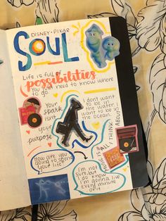 Soul in my film and tv journal Film Scrapbook, Movie Review Journal, Movie Journal Cover, Film Journal Ideas, Film Review Journal, Movie Journal, Film Journal, Film Journal Aesthetic