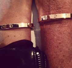 Cartier Love Bracelet on Lara Bingle Cartier, Bracelet, Silver, Gold