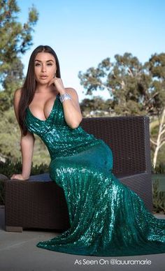 Green Light Emerald Sequin Sleeveless Spaghetti Strap Plunge V Neck Ba – Indie XO Maxi Gown Dress, Sequin Maxi, Sequin Maxi Dress, Green Sequins, Sparkly Dress, Mermaid Gown, Fashion Design Clothes, Green Light, Green Dress