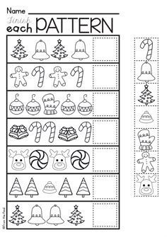 the christmas pattern worksheet for preschool