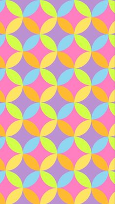 an image of colorful circles on a pink and purple background with blue, green, yellow, and orange colors