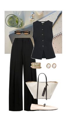 Chic Mom Outfits, Formal Smart Casual, Smart Casual Work Outfit Women, Chic Black Outfits, Chic Work Outfit, Well Dressed Women, Summer Work, All Black Outfit, Aesthetic Outfit