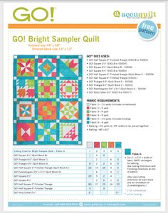 the go bright sample quilt pattern