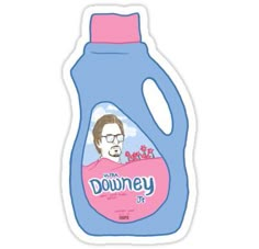 a bottle of downey laundry deterant with a man's face on it