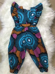 Kids African Outfits Girls, Ankara Jumpsuit For Kids, Jumpsuits For Kids, Jumpsuit For Baby Girl, Baby African Clothes, African Kids Clothes, Ankara Styles For Kids, African Print Jumpsuit