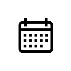 a black and white icon of a calendar