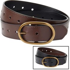 Women's Lifetime Leather Reversible Belt | Duluth Trading Company Duluth Trading Company, Duluth Trading, Reversible Belt, Chic Leather, Brown Belt, Brass Buckle, Belts For Women, Leather Belt, Italian Leather