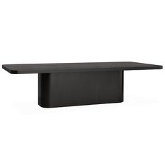 a black table sitting on top of a white floor