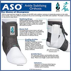 an ankle stabilizing orthotics poster with instructions on how to use it