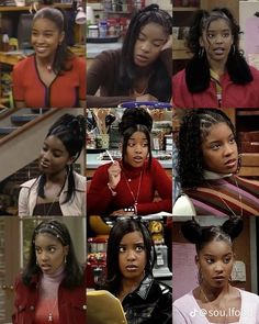 90s Fall Hairstyles, 90s Black Salon Hairstyles, Iconic Black Women In Movies, 90s Black Women Hairstyles Braids, 90s Hair Ideas Hairstyles, That's So Raven Hairstyles, Swv 90s Hair, Reagan Gomez 90s Outfits, 80s Hairstyles Black Women Braids