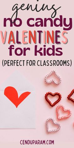 valentine's day crafts for kids with the text genius no candy valentines for kids perfect for classrooms