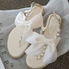 Purchased On Etsy, Never Worn. They Have Pearl And Crystal Details. Perfect For Special Occasion. (Not Able To Be Returned) Wedding Flat Sandals, Bridal Flat Sandals, Bridesmaid Sandals, Flat Sandals Wedding, Low Block Heel Sandal, Apollo 1, Pearl Sandals, Bridal Flats, T Strap Flats