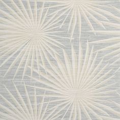 a white and gray wallpaper with palm leaves on it