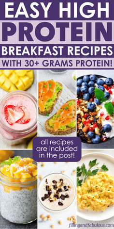 the cover of easy high protein breakfast recipes