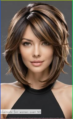 Discover 30 chic short hairstyles that suit every hair type and texture. Perfect for your next salon visit! Mid Length Bob With Layers Over 50, Long Bob Hairstyles With Fringe Shoulder Length Medium Layered, Layered Hair For Thick Hair Medium, Frosted Hair Highlights Dark Brown, Hair Cut Ideas 2024 Medium Hair, Mid Length Hair With Layers Middle Part, Medium Length Hair Styles For Women Over 50, Very Layered Hair Medium Over 50, Κούρεμα Bob