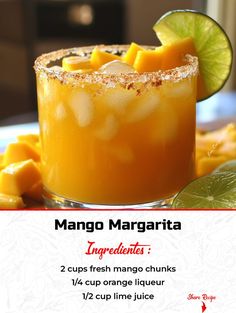 the mango margarita is ready to be served