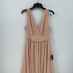 Brand New With Tags Woven Chiffon Drapes Sleeveless V-Back Banded Waistline Maxi Hem Sultry Side Slit Hidden Back Zipper With Clasp 100% Polyester Armpit To Armpit- 17'' Length- 57'' Lulus Dresses, Lulu Dresses, Chiffon, Blush, Maxi Dress, Womens Dresses, Zipper, Cream, Tags