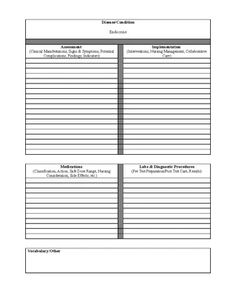 the worksheet is shown for students to use