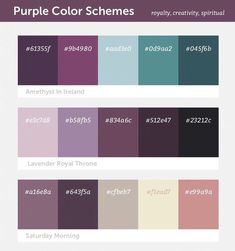 purple color scheme with the names and colors