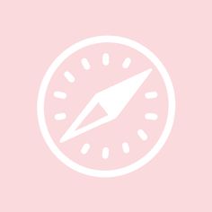 a white clock on a pink background with an arrow pointing to the right and left