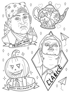 halloween coloring pages for adults and children to print out on the table or use as wallpaper