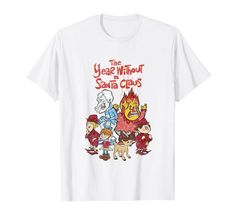 the year without santa claus t - shirt with cartoon characters on it's chest