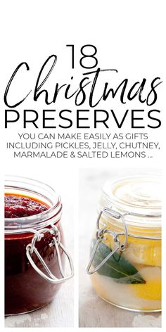 18 simple homemade Christmas preserves you can make quickly and easily for delicious seasonal food and cheap DIY Christmas gifts your whole family will love. #christmaspreserves #homemadepreserves #christmasfood #diypreserves #diychristmasgifts Chutney Recipes Christmas, Diy Christmas Hampers, Christmas Chutney, Homemade Preserves, Jam Gift, Cheap Diy Christmas Gifts, Pickle Gifts, Christmas Jam, Easy Holiday Desserts