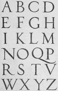 an old english alphabet is shown in black and white