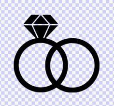 two wedding rings with a diamond in the middle, on a transparent background royalty illustration