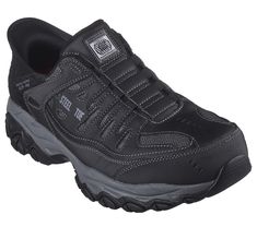 Take the easiest route to protection, comfort and style with Skechers Hands Free Slip-ins Work : Cankton - Faison. This slip-on work design features a durable leather, synthetic and mesh upper with a unique Skechers Slip-ins molded heel panel, an exclusive Heel Pillow , a steel safety toe, and a Skechers Air-Cooled Memory Foam insole. | Skechers Men's Slip-ins Work: Cankton - Faison Sneaker | Medium Width | Skechers Hands Free Slip-ins molded heel panel for an easy fit | Exclusive Heel Pillow ho Insole Design, Mens Skechers, Work Design, Wide Shoes, Back To School Shopping, School Shopping, 4 Inch Heels, Shopping Spree, Personal Marketing