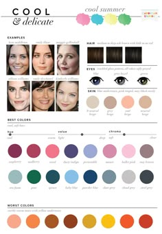 Beauticontrol Color Analysis, Cool And Delicate Color Palette, Colours For Pale Skin, Shaded Soft Summer, Colour Theory Fashion