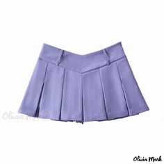 Olivia Mark - High-Quality Pleated Skirt with Low Waist and Inner Lining for Enhanced Comfort and Modesty Purple Mini Skirt Outfit, Purple Mini Skirt, Modest Shorts, Mini Skirt Pink, Mini Skirt Outfit, Mid Calf Skirt, Kawaii Outfit, Umbrella Skirt, 2023 Outfits